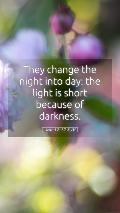Picture 05 - Job 17:12 KJV Mobile Phone Wallpaper - They change the night into day: the light is - Mobile Bible Verse Wallpaper