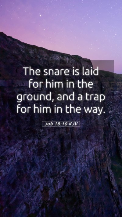 Picture 05 - Job 18:10 KJV Mobile Phone Wallpaper - The snare is laid for him in the ground, and a - Mobile Bible Verse Wallpaper