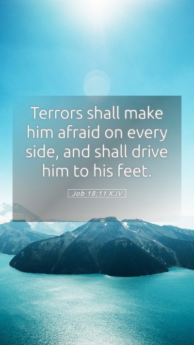 Picture 05 - Job 18:11 KJV Mobile Phone Wallpaper - Terrors shall make him afraid on every side, and - Mobile Bible Verse Wallpaper