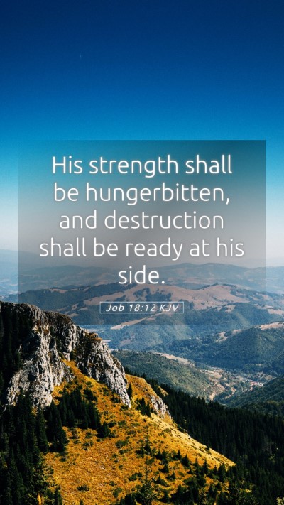 Picture 05 - Job 18:12 KJV Mobile Phone Wallpaper - His strength shall be hungerbitten, and - Mobile Bible Verse Wallpaper