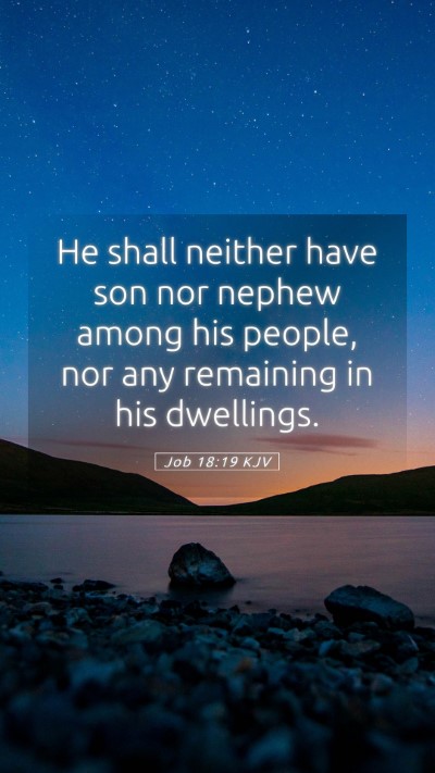 Picture 05 - Job 18:19 KJV Mobile Phone Wallpaper - He shall neither have son nor nephew among his - Mobile Bible Verse Wallpaper