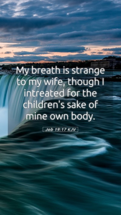 Picture 05 - Job 19:17 KJV Mobile Phone Wallpaper - My breath is strange to my wife, though I - Mobile Bible Verse Wallpaper