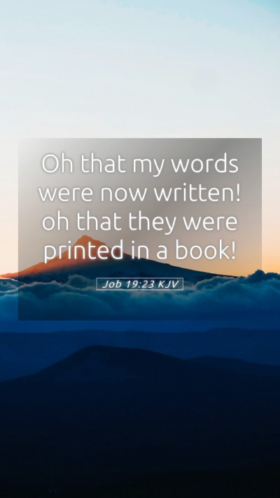 Picture 05 - Job 19:23 KJV Mobile Phone Wallpaper - Oh that my words were now written! oh that they - Mobile Bible Verse Wallpaper