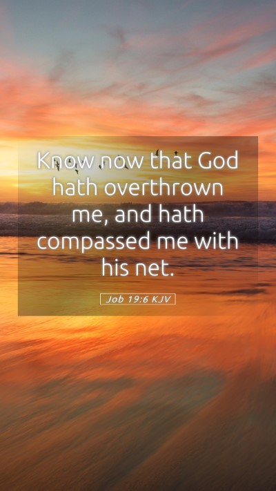 Picture 05 - Job 19:6 KJV Mobile Phone Wallpaper - Know now that God hath overthrown me, and hath - Mobile Bible Verse Wallpaper