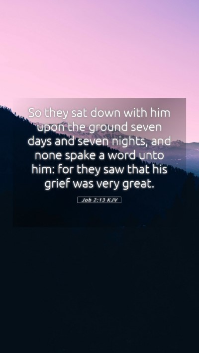 Picture 05 - Job 2:13 KJV Mobile Phone Wallpaper - So they sat down with him upon the ground seven - Mobile Bible Verse Wallpaper