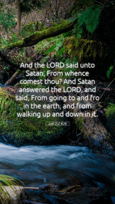 Picture 05 - Job 2:2 KJV Mobile Phone Wallpaper - And the LORD said unto Satan, From whence comest - Mobile Bible Verse Wallpaper