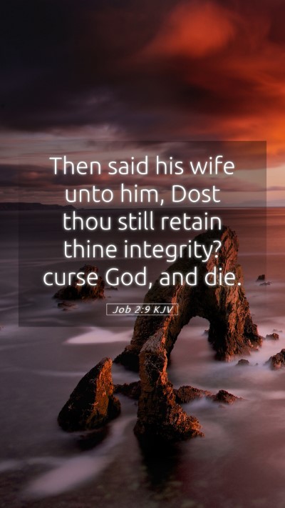 Picture 05 - Job 2:9 KJV Mobile Phone Wallpaper - Then said his wife unto him, Dost thou still - Mobile Bible Verse Wallpaper