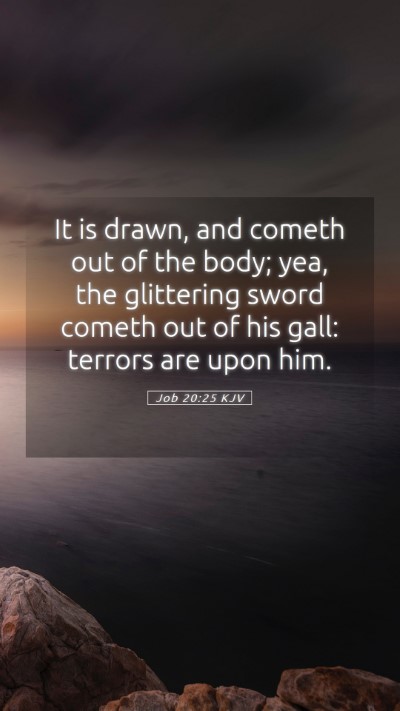 Picture 05 - Job 20:25 KJV Mobile Phone Wallpaper - It is drawn, and cometh out of the body; yea, the - Mobile Bible Verse Wallpaper