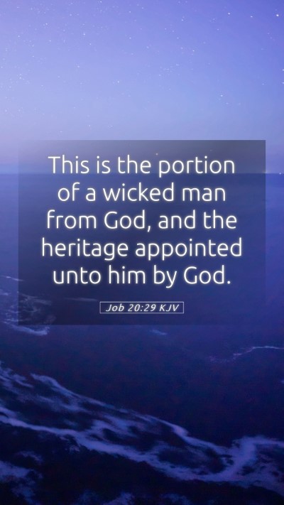 Picture 05 - Job 20:29 KJV Mobile Phone Wallpaper - This is the portion of a wicked man from God, and - Mobile Bible Verse Wallpaper