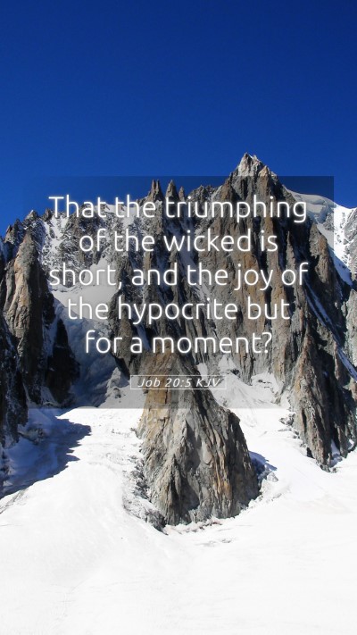 Picture 05 - Job 20:5 KJV Mobile Phone Wallpaper - That the triumphing of the wicked is short, and - Mobile Bible Verse Wallpaper