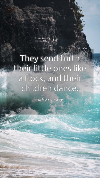 Picture 05 - Job 21:11 KJV Mobile Phone Wallpaper - They send forth their little ones like a flock, - Mobile Bible Verse Wallpaper