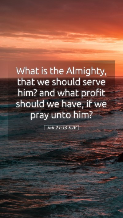 Picture 05 - Job 21:15 KJV Mobile Phone Wallpaper - What is the Almighty, that we should serve him? - Mobile Bible Verse Wallpaper