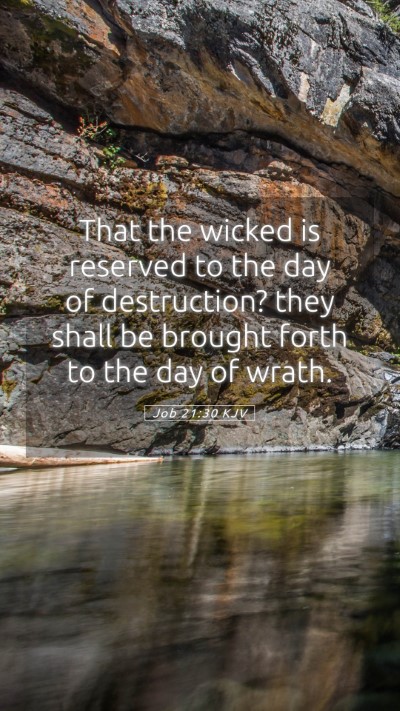 Picture 05 - Job 21:30 KJV Mobile Phone Wallpaper - That the wicked is reserved to the day of - Mobile Bible Verse Wallpaper