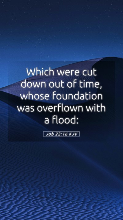 Picture 05 - Job 22:16 KJV Mobile Phone Wallpaper - Which were cut down out of time, whose foundation - Mobile Bible Verse Wallpaper