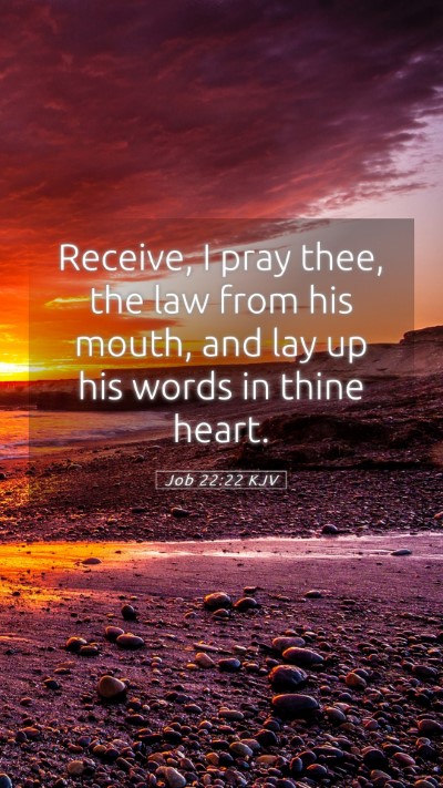 Picture 05 - Job 22:22 KJV Mobile Phone Wallpaper - Receive, I pray thee, the law from his mouth, and - Mobile Bible Verse Wallpaper