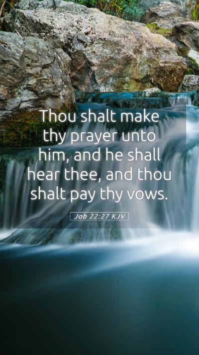Picture 05 - Job 22:27 KJV Mobile Phone Wallpaper - Thou shalt make thy prayer unto him, and he shall - Mobile Bible Verse Wallpaper