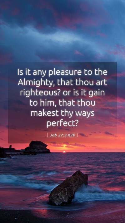 Picture 05 - Job 22:3 KJV Mobile Phone Wallpaper - Is it any pleasure to the Almighty, that thou art - Mobile Bible Verse Wallpaper