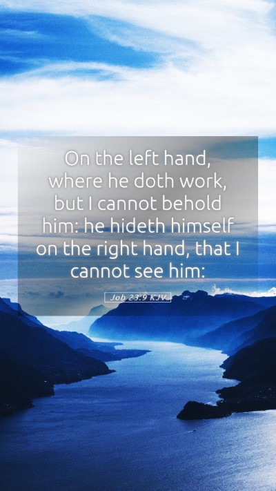 Picture 05 - Job 23:9 KJV Mobile Phone Wallpaper - On the left hand, where he doth work, but I - Mobile Bible Verse Wallpaper