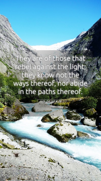 Picture 05 - Job 24:13 KJV Mobile Phone Wallpaper - They are of those that rebel against the light; - Mobile Bible Verse Wallpaper