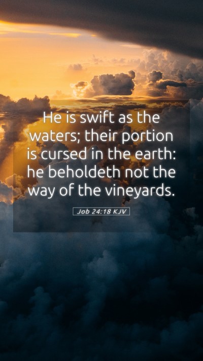 Picture 05 - Job 24:18 KJV Mobile Phone Wallpaper - He is swift as the waters; their portion is - Mobile Bible Verse Wallpaper