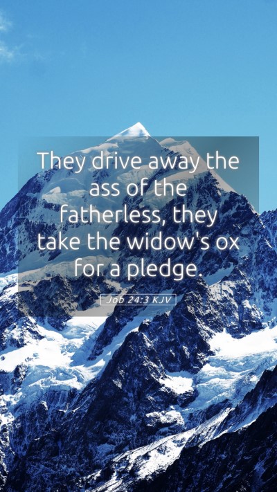 Picture 05 - Job 24:3 KJV Mobile Phone Wallpaper - They drive away the ass of the fatherless, they - Mobile Bible Verse Wallpaper