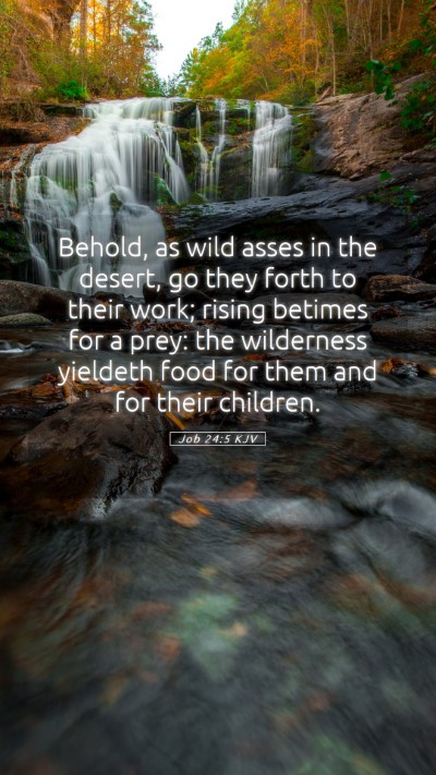 Picture 05 - Job 24:5 KJV Mobile Phone Wallpaper - Behold, as wild asses in the desert, go they - Mobile Bible Verse Wallpaper