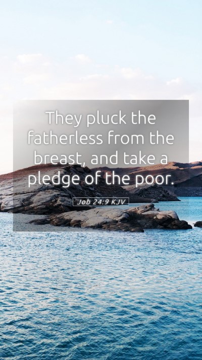 Picture 05 - Job 24:9 KJV Mobile Phone Wallpaper - They pluck the fatherless from the breast, and - Mobile Bible Verse Wallpaper
