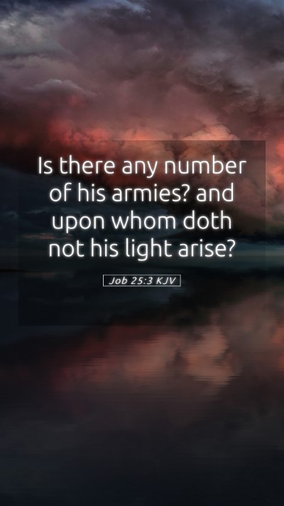 Picture 05 - Job 25:3 KJV Mobile Phone Wallpaper - Is there any number of his armies? and upon whom - Mobile Bible Verse Wallpaper