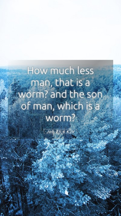 Picture 05 - Job 25:6 KJV Mobile Phone Wallpaper - How much less man, that is a worm? and the son of - Mobile Bible Verse Wallpaper
