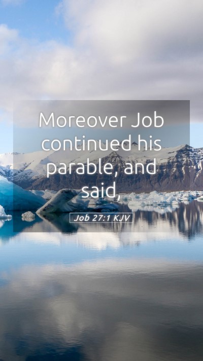 Picture 05 - Job 27:1 KJV Mobile Phone Wallpaper - Moreover Job continued his parable, and - Mobile Bible Verse Wallpaper