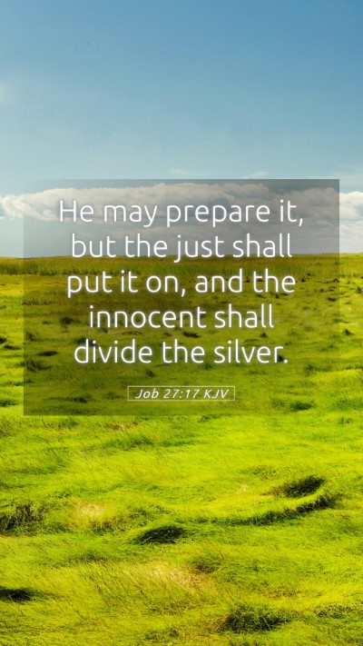 Picture 05 - Job 27:17 KJV Mobile Phone Wallpaper - He may prepare it, but the just shall put it on, - Mobile Bible Verse Wallpaper