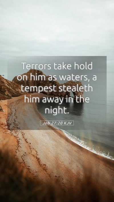 Picture 05 - Job 27:20 KJV Mobile Phone Wallpaper - Terrors take hold on him as waters, a tempest - Mobile Bible Verse Wallpaper