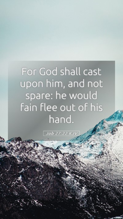 Picture 05 - Job 27:22 KJV Mobile Phone Wallpaper - For God shall cast upon him, and not spare: he - Mobile Bible Verse Wallpaper
