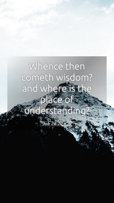 Picture 05 - Job 28:20 KJV Mobile Phone Wallpaper - Whence then cometh wisdom? and where is the place - Mobile Bible Verse Wallpaper