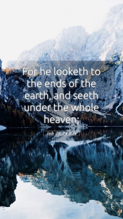 Picture 05 - Job 28:24 KJV Mobile Phone Wallpaper - For he looketh to the ends of the earth, and - Mobile Bible Verse Wallpaper