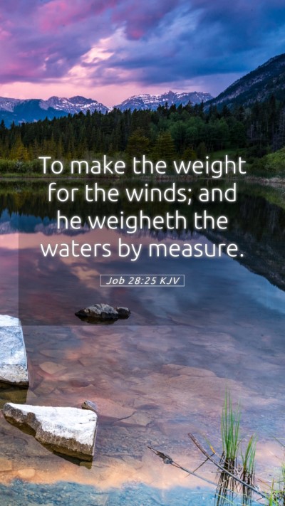 Picture 05 - Job 28:25 KJV Mobile Phone Wallpaper - To make the weight for the winds; and he weigheth - Mobile Bible Verse Wallpaper