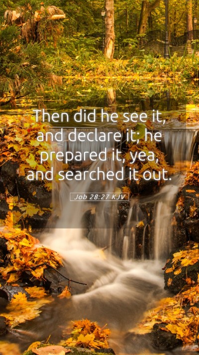 Picture 05 - Job 28:27 KJV Mobile Phone Wallpaper - Then did he see it, and declare it; he prepared - Mobile Bible Verse Wallpaper