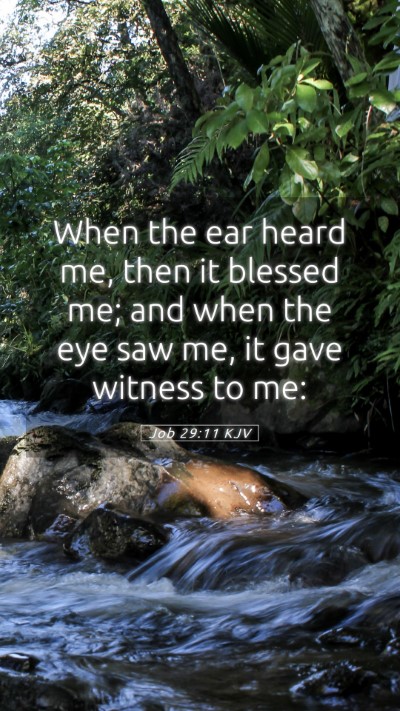 Picture 05 - Job 29:11 KJV Mobile Phone Wallpaper - When the ear heard me, then it blessed me; and - Mobile Bible Verse Wallpaper