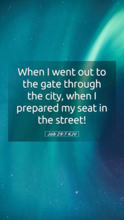 Picture 05 - Job 29:7 KJV Mobile Phone Wallpaper - When I went out to the gate through the city, - Mobile Bible Verse Wallpaper