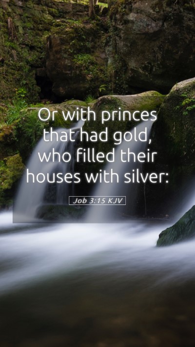Picture 05 - Job 3:15 KJV Mobile Phone Wallpaper - Or with princes that had gold, who filled their - Mobile Bible Verse Wallpaper