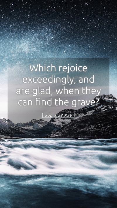 Picture 05 - Job 3:22 KJV Mobile Phone Wallpaper - Which rejoice exceedingly, and are glad, when - Mobile Bible Verse Wallpaper