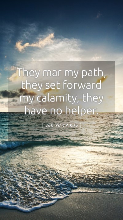 Picture 05 - Job 30:13 KJV Mobile Phone Wallpaper - They mar my path, they set forward my calamity, - Mobile Bible Verse Wallpaper