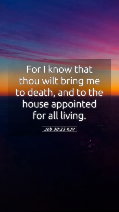 Picture 05 - Job 30:23 KJV Mobile Phone Wallpaper - For I know that thou wilt bring me to death, and - Mobile Bible Verse Wallpaper