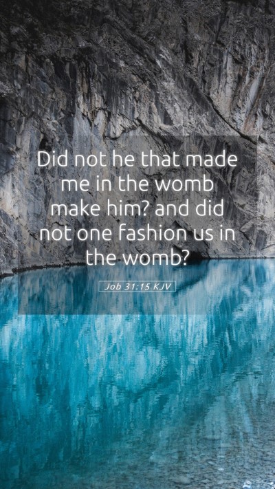 Picture 05 - Job 31:15 KJV Mobile Phone Wallpaper - Did not he that made me in the womb make him? and - Mobile Bible Verse Wallpaper