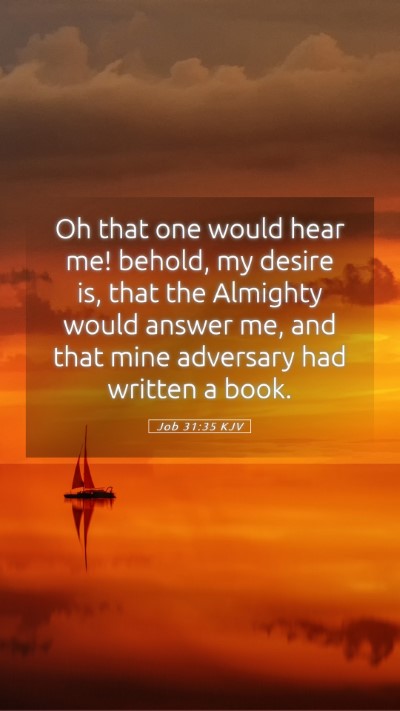 Picture 05 - Job 31:35 KJV Mobile Phone Wallpaper - Oh that one would hear me! behold, my desire is, - Mobile Bible Verse Wallpaper