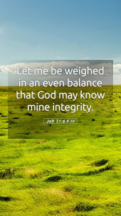 Picture 05 - Job 31:6 KJV Mobile Phone Wallpaper - Let me be weighed in an even balance that God may - Mobile Bible Verse Wallpaper