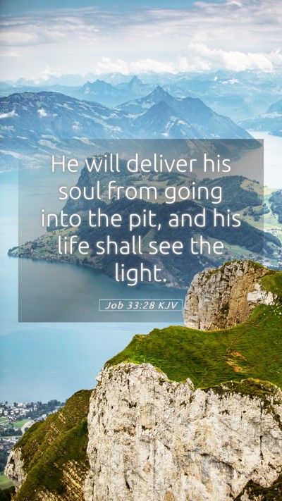 Picture 05 - Job 33:28 KJV Mobile Phone Wallpaper - He will deliver his soul from going into the pit, - Mobile Bible Verse Wallpaper