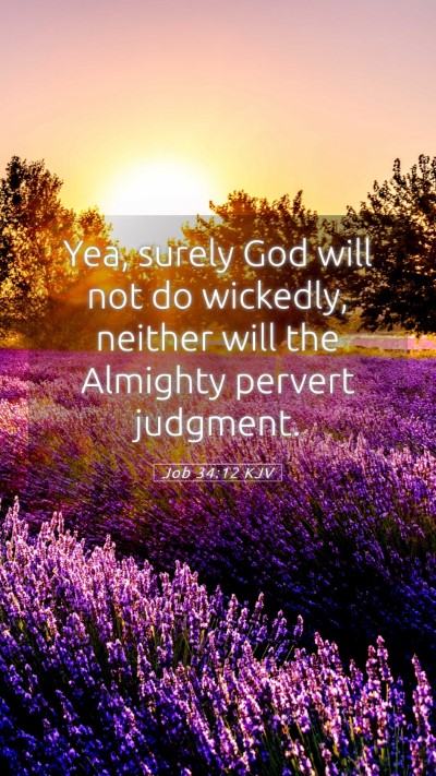Picture 05 - Job 34:12 KJV Mobile Phone Wallpaper - Yea, surely God will not do wickedly, neither - Mobile Bible Verse Wallpaper