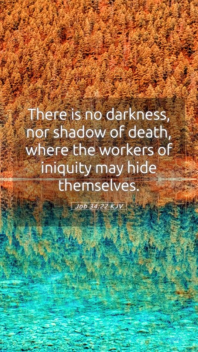 Picture 05 - Job 34:22 KJV Mobile Phone Wallpaper - There is no darkness, nor shadow of death, where - Mobile Bible Verse Wallpaper