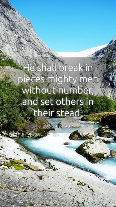 Picture 05 - Job 34:24 KJV Mobile Phone Wallpaper - He shall break in pieces mighty men without - Mobile Bible Verse Wallpaper